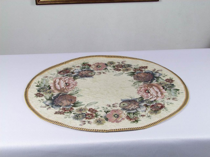 Obrus gobelínový  okrúhly krém