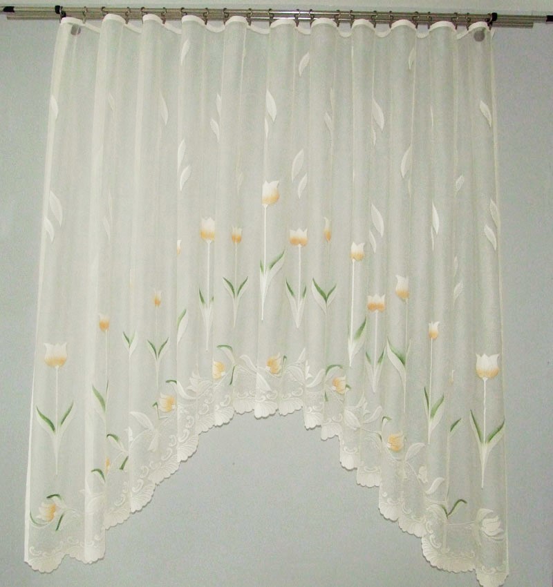 Záclona Tulipán krémovo oranž oblúk