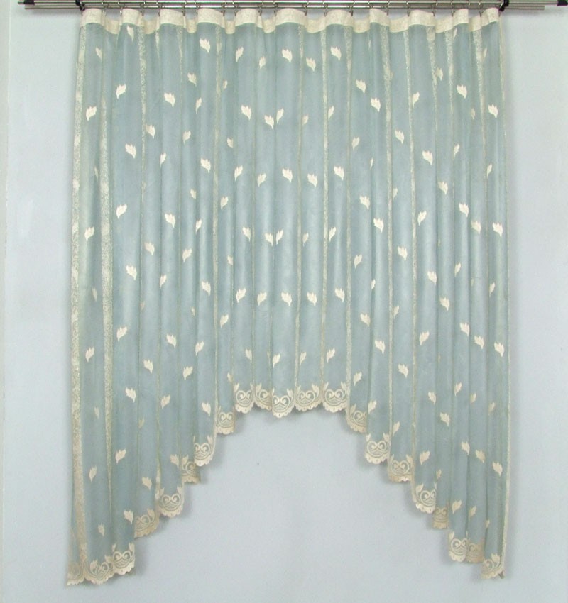 Záclona Pierko zeleno zlatá oblúk