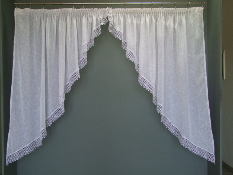 Hotová záclona ľan s krajkou